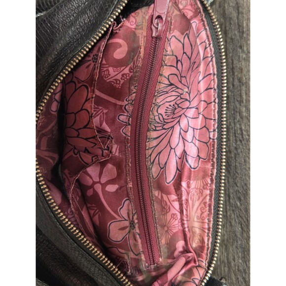 Brighton Black Pebbled Leather Croc Shoulder Purse Bag Handbag Satchel E370920 - Picture 8 of 14